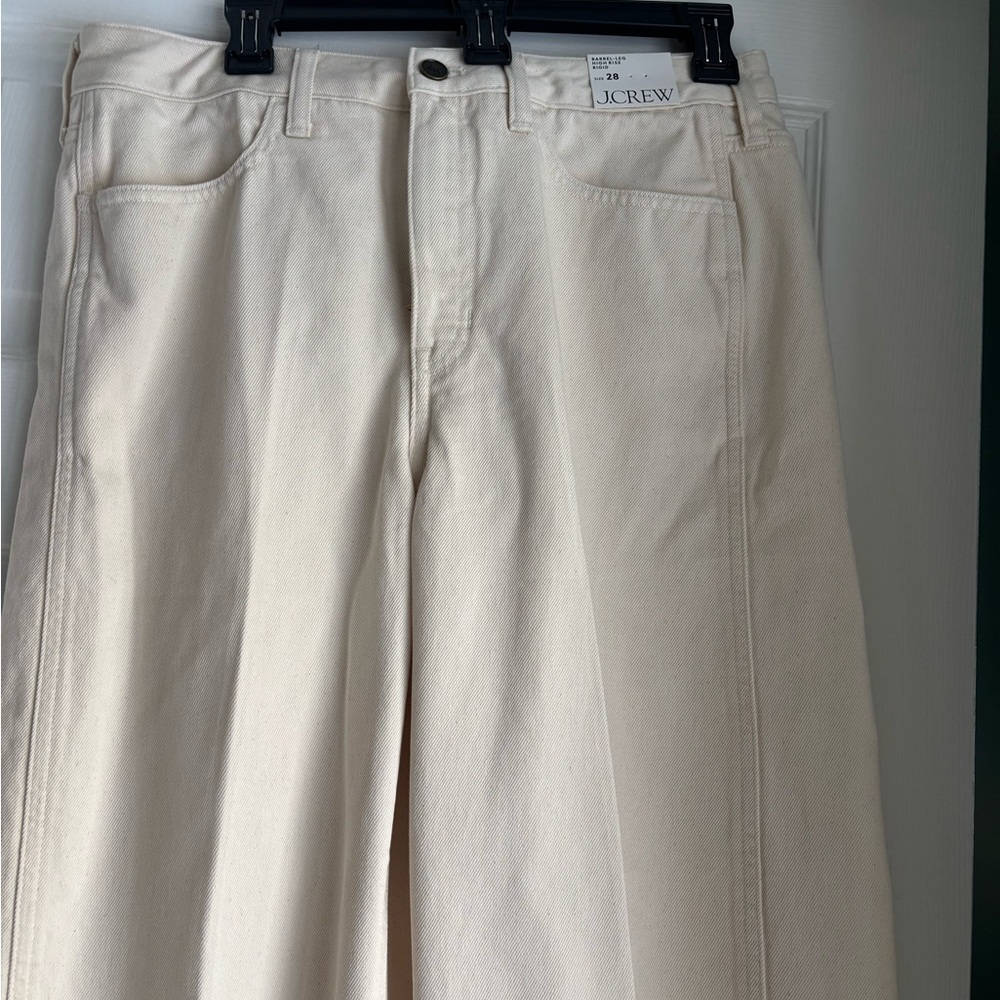 J. Crew Off-White Barrel Leg Jeans - Picture 8 of 11